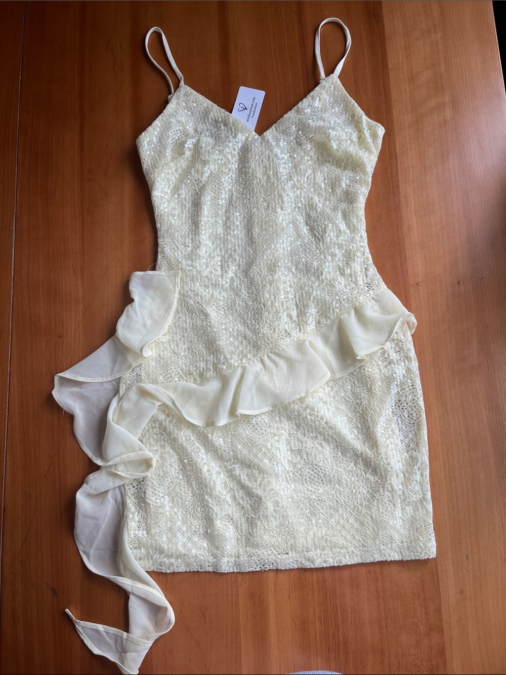Windsor Afterparty RSVP Sequin Ruffle Mini Dress - Butter Yellow